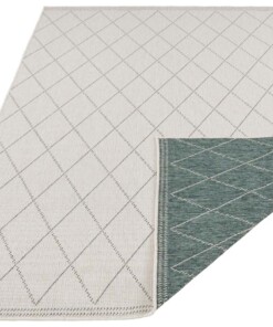 Design binnen & buiten vloerkleed ruiten Daisy - groen/crème - overzicht schuin, thumbnail Design binnen & buiten vloerkleed ruiten Daisy - groen/crème - overzicht schuin, thumbnail