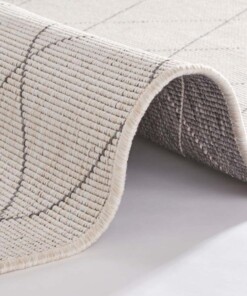 Design binnen & buiten vloerkleed ruiten Daisy - grijs/crème - close up, thumbnail