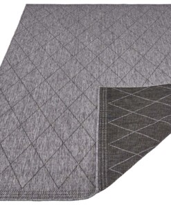 Design binnen & buiten vloerkleed ruiten Daisy - zwart/antraciet - overzicht schuin, thumbnail Design binnen & buiten vloerkleed ruiten Daisy - zwart/antraciet - overzicht schuin, thumbnail