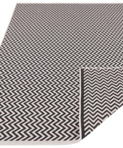 Buitenkleed zigzag Ivy - zwart/crème - overzicht schuin, thumbnail Buitenkleed zigzag Ivy - zwart/crème - overzicht schuin, thumbnail