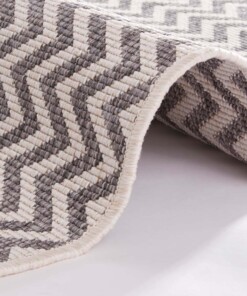 Buitenkleed zigzag Ivy - grijs/crème - close up, thumbnail Buitenkleed zigzag Ivy - grijs/crème - close up, thumbnail