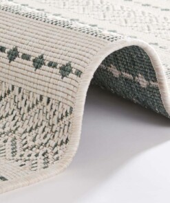 Design binnen & buiten vloerkleed Lily - groen/crème - close up, thumbnail