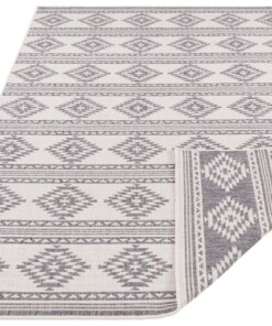 Design binnen & buiten vloerkleed Maple - grijs/crème - overzicht schuin, thumbnail