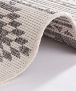 Design binnen & buiten vloerkleed Maple - grijs/crème - close up, thumbnail