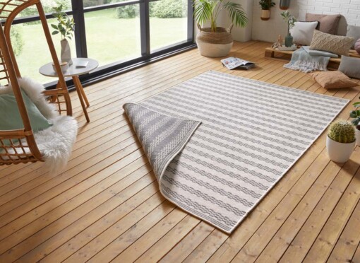 Design binnen & buiten vloerkleed Delilia - zilver/crème - sfeer