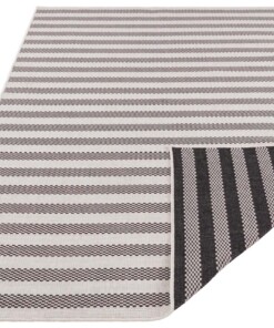 Design binnen & buiten vloerkleed Delilia - zwart/crème - overzicht schuin, thumbnail