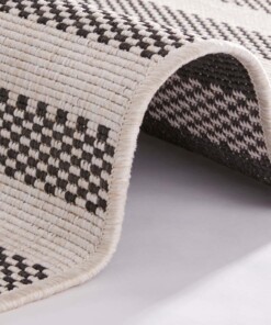 Design binnen & buiten vloerkleed Delilia - zwart/crème - close up, thumbnail