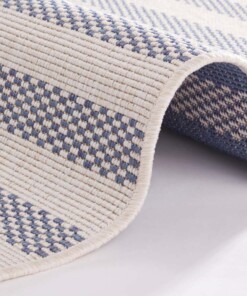 Design binnen & buiten vloerkleed Delilia - blauw/crème - close up, thumbnail Design binnen & buiten vloerkleed Delilia - blauw/crème - close up, thumbnail