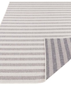 Design binnen & buiten vloerkleed Delilia - grijs/crème - overzicht schuin, thumbnail