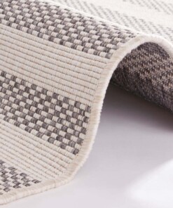 Design binnen & buiten vloerkleed Delilia - grijs/crème - close up, thumbnail