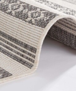 Binnen & buiten vloerkleed Fiji - grijs/creme - close up, thumbnail