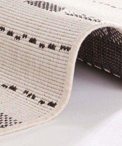 Binnen & buiten vloerkleed Bahama's - zwart/creme - close up, thumbnail