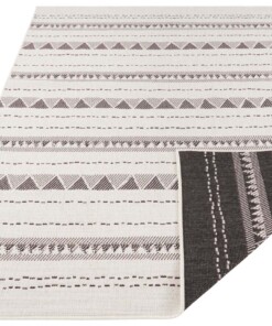 Binnen & buiten vloerkleed Bahama's - zwart/creme - overzicht schuin, thumbnail