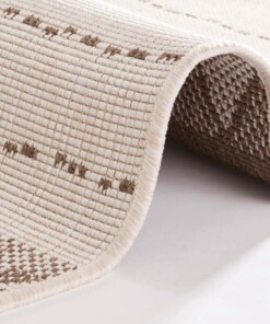 Binnen & buiten vloerkleed Bahama's - bruin/creme - close up, thumbnail