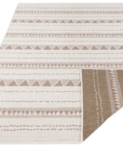 Binnen & buiten vloerkleed Bahama's - bruin/creme - overzicht schuin, thumbnail