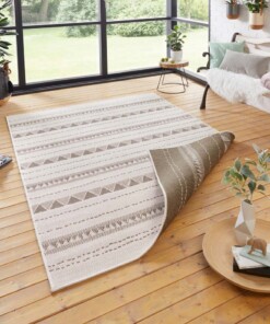 Binnen & buiten vloerkleed Bahama's - bruin/creme - sfeer, thumbnail