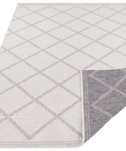 Binnen & buiten vloerkleed ruiten Corsica - grijs/creme - overzicht schuin, thumbnail Binnen & buiten vloerkleed ruiten Corsica - grijs/creme - overzicht schuin, thumbnail