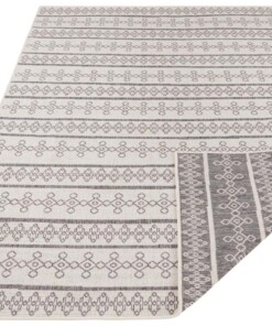 Binnen & buiten vloerkleed Madeira - grijs/creme - overzicht schuin, thumbnail