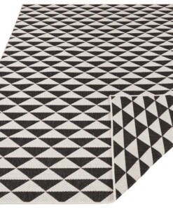 Binnen & buiten vloerkleed ruiten Tahiti - zwart/creme - overzicht schuin, thumbnail Binnen & buiten vloerkleed ruiten Tahiti - zwart/creme - overzicht schuin, thumbnail