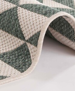 Binnen & buiten vloerkleed ruiten Tahiti - groen/créme - close up, thumbnail Binnen & buiten vloerkleed ruiten Tahiti - groen/créme - close up, thumbnail