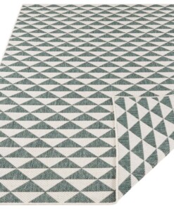 Binnen & buiten vloerkleed ruiten Tahiti - groen/créme - overzicht schuin, thumbnail Binnen & buiten vloerkleed ruiten Tahiti - groen/créme - overzicht schuin, thumbnail