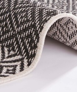 Binnen & buiten vloerkleed Borneo - zwart/creme - close up, thumbnail