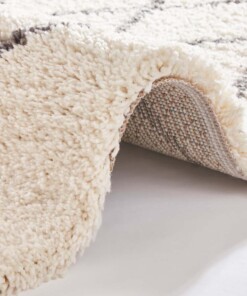 Hoogpolig vloerkleed geruit Touch - crème/grijs - close up, thumbnail Hoogpolig vloerkleed geruit Touch - crème/grijs - close up, thumbnail