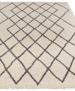 Hoogpolig vloerkleed geruit Touch - crème/grijs - overzicht schuin, thumbnail Hoogpolig vloerkleed geruit Touch - crème/grijs - overzicht schuin, thumbnail