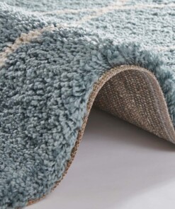 Hoogpolig vloerkleed Truth - blauw/crème - close up, thumbnail Hoogpolig vloerkleed Truth - blauw/crème - close up, thumbnail