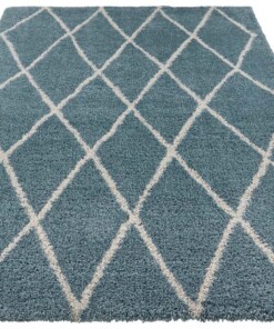 Hoogpolig vloerkleed Truth - blauw/crème - overzicht schuin, thumbnail Hoogpolig vloerkleed Truth - blauw/crème - overzicht schuin, thumbnail