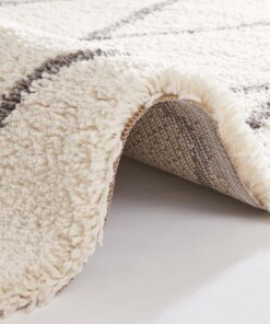 Hoogpolig vloerkleed Truth - crème/grijs - close up, thumbnail