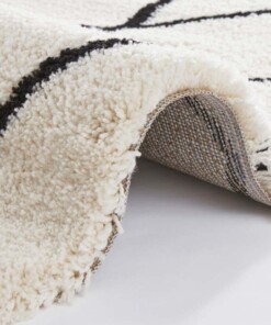 Hoogpolig vloerkleed Truth - crème/zwart - close up, thumbnail Hoogpolig vloerkleed Truth - crème/zwart - close up, thumbnail