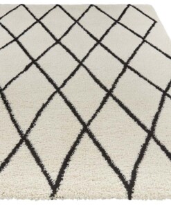 Hoogpolig vloerkleed Truth - crème/zwart - overzicht schuin, thumbnail Hoogpolig vloerkleed Truth - crème/zwart - overzicht schuin, thumbnail