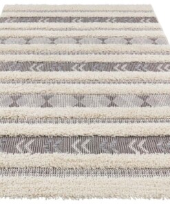 Design vloerkleed Taza - crème/grijs - overzicht schuin, thumbnail