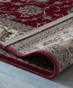 Design perzisch tapijt Royalty - rood/crème - close up vouw