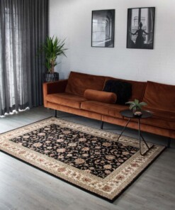 Design perzisch tapijt Royalty - zwart/crème - sfeer