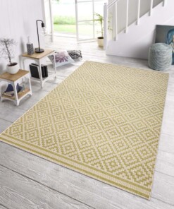 Buitenkleed ruiten Raute - groen/crème - sfeer, thumbnail