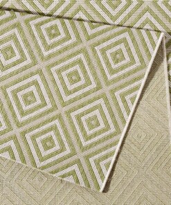 Loper binnen & buiten ruiten Karo - groen/crème - close up, thumbnail