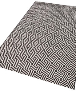 Binnen & buiten vloerkleed ruiten Karo - zwart/crème - overzicht schuin, thumbnail Binnen & buiten vloerkleed ruiten Karo - zwart/crème - overzicht schuin, thumbnail