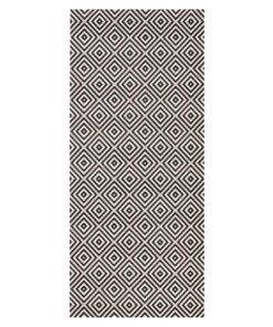 Balkonkleed ruiten Karo - zwart/crème - overzicht boven, thumbnail