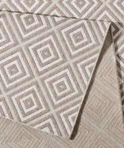 Binnen & buiten vloerkleed ruiten Karo - grijs/crème - close up, thumbnail Binnen & buiten vloerkleed ruiten Karo - grijs/crème - close up, thumbnail