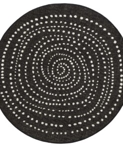 Binnen & buiten vloerkleed rond Bali - zwart/crème - overzicht boven, thumbnail Binnen & buiten vloerkleed rond Bali - zwart/crème - overzicht boven, thumbnail
