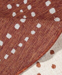 Binnen & buiten vloerkleed rond Bali - terracotta/crème - close up, thumbnail