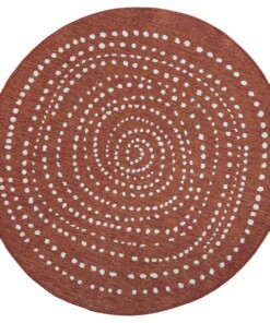 Binnen & buiten vloerkleed rond Bali - terracotta/crème - overzicht boven, thumbnail