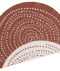 Binnen & buiten vloerkleed rond Bali - terracotta/crème - overzicht boven, thumbnail