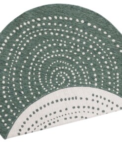 Binnen & buiten vloerkleed rond Bali - groen/crème - overzicht boven, thumbnail