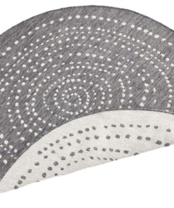 Binnen & buiten vloerkleed rond Bali - grijs/crème - overzicht schuin, thumbnail Binnen & buiten vloerkleed rond Bali - grijs/crème - overzicht schuin, thumbnail