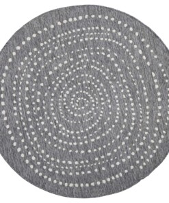 Binnen & buiten vloerkleed rond Bali - grijs/crème - overzicht boven, thumbnail Binnen & buiten vloerkleed rond Bali - grijs/crème - overzicht boven, thumbnail