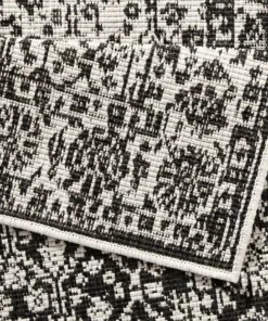 Loper binnen & buiten Curacao - zwart/creme - close up, thumbnail