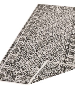 Loper binnen & buiten Curacao - zwart/creme - overzicht schuin, thumbnail